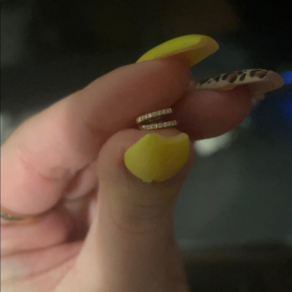 8MM diamond huggies